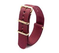 Elegantyl Uhrenarmband aus Nylon mit goldener Schnalle, Nylonstreifen, Uhrenzubehör, 18mm, 20mm, 22mm, 24mm, 20mm