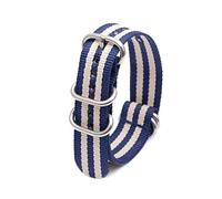 Elegantyl Uhrenarmband mit Nylonstreifen Nato-Armband 18mm - 24mm Uhrenzubehör mit silberner 5-Ring-Metallschnalle, 22mm
