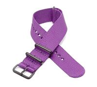 Elegantyl Verstellbares Uhrenarmband aus Nylon für Nato-Uhrenarmband 18mm 20mm 22mm 24mm Ersatz-Uhrenarmband aus Stoff, Violett, 22mm