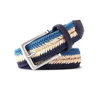 Elegantyl Webbing Herren Taillengürtel Lässiger Flechtgürtel mit Wachsseil und Stroh Dornschließe Gürtelbreite 3,4cm Jeansgürtel, 115cm