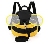 Eleoption Bees Cute Cartoon Kinder Rucksack, Mini Rucksäcke mit Sicherheits-Nylongeschirr, für 1-3 Jahre alt Baby Kleinkind Walking Sicherheitsrucksack Little Kid Jungen Mädchen (Gelb)