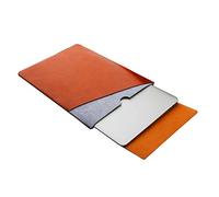 Eleoption Laptop Schutzhülle Slim Tasche MacBook Kunstleder Sleeve integriert Mousepad mit Filz zusätzliche Tasche für Zubehör wie Maus USB Kabel f. (MacBook Air/MacBook Pro&Pro Retina 13,3", Braun)