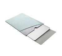 Eleoption Laptop Schutzhülle Slim Tasche MacBook Kunstleder Sleeve integriert Mousepad mit Filz zusätzliche Tasche für Zubehör wie Maus USB Kabel f. (MacBook 12", Grün)