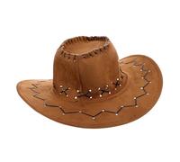 ELEOUTI Cowboyhut Unisex Westernhut aus Leichtem Material in Gelb für Kostüm und Party