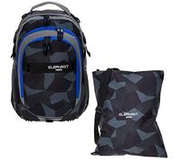 Elephant 2 Teile Set Schulrucksack HERO SIGNATURE Rucksack + Turnbeutel ATTACH BAG (Cyber Camo Blau)