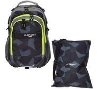 Elephant 2 Teile Set Schulrucksack HERO SIGNATURE Rucksack + Turnbeutel ATTACH BAG (Cyber Camo Gelb)