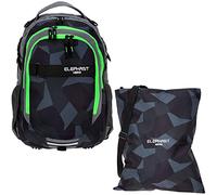 Elephant 2 Teile Set Schulrucksack HERO SIGNATURE Rucksack + Turnbeutel ATTACH BAG (Cyber Camo Grün)
