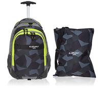 Elephant 2 Teile Set Trolley Hero Signature Trolleyrucksack 12610 + Turnbeutel Attach Bag (Cyber Camo Gelb)