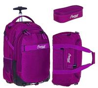 Elephant 3 Teile Set Trolley Hero Signature Schultrolley Schulranzen Trolly Sporttasche Mäppchen 12800 (Wild Berry 12994 (Violett))