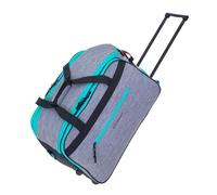 Elephant Reisetrolley Weekender Duffle Travel 55 cm Trolley Reise Damen Herren Handgepäck Reisetasche Rollen (Grau-Türkis 13030)