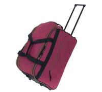 Elephant Reisetrolley Weekender Duffle Travel 55 cm Trolley Reise Damen Herren Handgepäck Reisetasche Rollen (Rot Bordeaux-Braun 13030)