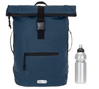 Elephant Rucksack Herren Plane Time Bag Kurierrucksack Roll-Top Fahrradrucksack Sport Fitness Damen 23 Liter A4 12821 + Flasche (12825 Dark Blue Uni)