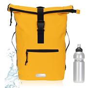 Elephant Rucksack Herren Plane Time Bag Kurierrucksack Roll-Top Fahrradrucksack Sport Fitness Damen 23 Liter A4 12821 + Flasche (12825 Yellow Uni)