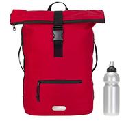 Elephant Rucksack Herren Plane Time Bag Kurierrucksack Roll-Top Fahrradrucksack Sport Fitness Damen 23 Liter A4 12821 + Flasche (12825 Red Uni)