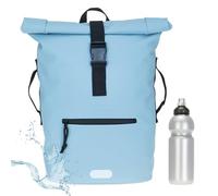 Elephant Rucksack Herren Plane Time Bag Kurierrucksack Roll-Top Fahrradrucksack Sport Fitness Damen 23 Liter A4 12821 + Flasche (Pastell Hellblau (3) 12825)