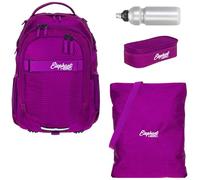 Elephant Schulrucksack 4 Teile Set Hero Signature Jungen Mädchen Rucksack Sportbeutel Mäppchen Flasche 12723 (Wild Berry (Violett) 12993)