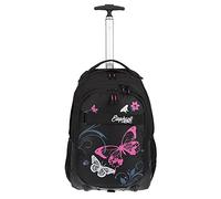 ELEPHANT Trolley Hero Signature Schultrolly Schulrucksack mit Rollen Schultrolley Motiv 12680 (Butterfly Black PINK)