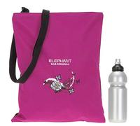 Elephant Turnbeutel Sportbeutel Hero Signature Attach Bag Tasche fixierbar Jungen Mädchen Auswahl passt zu Cyber Camo, Two Tone, Flower, Cube oder Plaid + Trinkflasche (Magenta Butterfly 12371)