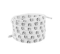 Elerevyo 1 Paar Flache Schnürsenkel für Turnschuhe 0.31 Zoll süßes Muster Weiche Schnürsenkel Schnürsenkel für Lässige Wanderschuhe Weißes lustiges Gesicht 120cm/47.2"