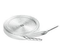 Elerevyo Flache Unisex-Schnürsenkel aus Kunstleder mit Metallspitzen Schnürsenkel für Schuhe, 2 Paar Silber 80cm/31.5"