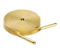 Elerevyo Flache Unisex-Schnürsenkel aus Kunstleder mit Metallspitzen Schnürsenkel für Schuhe, 2 Paar Glänzend golden 80cm/31.5"