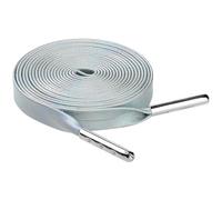 Elerevyo Flache Unisex-Schnürsenkel aus Kunstleder mit Metallspitzen Schnürsenkel für Schuhe, 2 Paar Glänzendes Silber 80cm/31.5"