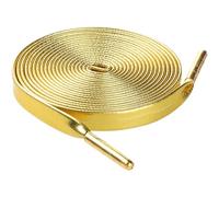 Elerevyo Flache Unisex-Schnürsenkel aus Kunstleder mit Metallspitzen Schnürsenkel für Schuhe, 2 Paar Golden 140cm/55