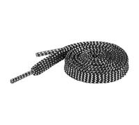 Elerevyo Glitzernde Metallische Gewellte Flache Schnürsenkel Gold-Silberne Pailletten Funkelnde Schnürsenkel für Turnschuhe 2 Paar Schwarzes Silber 80cm/31.5"