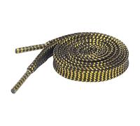 Elerevyo Glitzernde Metallische Gewellte Flache Schnürsenkel Gold-Silberne Pailletten Funkelnde Schnürsenkel für Turnschuhe 2 Paar Schwarzes Gold 60cm/23.6"