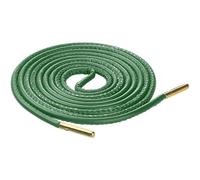 Elerevyo Shoelaces Faux Leather Solid Color Round Shoe Laces for Sneakers Boots 1 Pair Green 80cm/31.5"