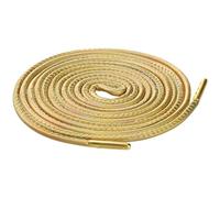 Elerevyo Shoelaces Faux Leather Solid Color Round Shoe Laces for Sneakers Boots 1 Pair Holographic Gold 180cm/70.9"