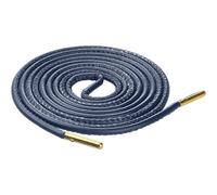 Elerevyo Shoelaces Faux Leather Solid Color Round Shoe Laces for Sneakers Boots 1 Pair Navy Blue 120cm/47.2"