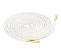 Elerevyo Shoelaces Faux Leather Solid Color Round Shoe Laces for Sneakers Boots 1 Pair White 180cm/70.9"