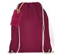 ELES VIDA Baumwoll Turnbeutel 1 Stück Sportbeutel - Rucksack Stofftasche Bag, Beutel, Baumwollbeutel, Jutebeutel Oeko-TEX® geprüft Stoffbeutel Damen & Herren, Kinder Gym Sack zum bemalen - Bordeaux