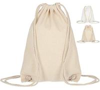 ELES VIDA Baumwoll Turnbeutel 21 x 29 cm Sportbeutel - Rucksack Stofftasche Bag, Beutel, Baumwollbeutel, Jutebeutel Oeko-TEX® geprüft Stoffbeutel Damen & Herren, Kinder Gym (1, Natur)