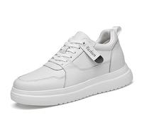 Elevator Schuhe Herren, Elevate Shoes Herren, 6/8/10cm Aufzugschuhe White Schnürung Freizeitschuhe Breathable Non-Slip Unsichtbare Erhöhung Laufschuhe Outdoorschuhe