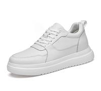 Elevator Schuhe Herren, Elevate Shoes Herren, 6/8/10cm Aufzugschuhe White Schnürung Freizeitschuhe Breathable Non-Slip Unsichtbare Erhöhung Laufschuhe Outdoorschuhe