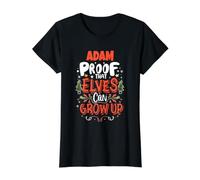 Elf Adam Funny ChristmasAdam Name personalisiert Preisgünstiges Grafik-T-Shirt, Damen, Schwarz, S