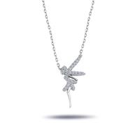 Elfe Anhänger mit Kette Diamant Halskette in 14 Karat Weißgold