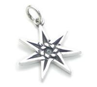 Elfen Stern Septagramm Sterling Silber Charm .925 x 1 Feensterne