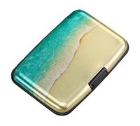 ELFISH Mini-RFID-Aluminium-Brieftasche, Kreditkartenhalter, Visitenkartenetui, Metall-Ausweishülle für Männer und Frauen, Strand, Kompakt