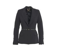 Elisabetta Franchi - Crepe Blazer With Logo - Größe 42 - schwarz