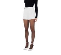 Elisabetta Franchi SH004 360 Shorts Smoking Weiß aus Crêpe mit Satinbändern, Weiß, M