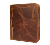 ELIZO Leder-Padfolio, A5, Notizbuch, Arbeitsmappe, Geschäftsmappe, Organizer, Ordner, für Damen und Herren, klein (antik, A5)