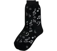 Elkin Music Women's Socks: Notes (Black/Silver)