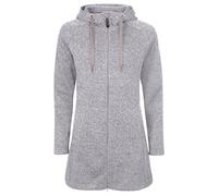 ELKLINE Damen Fleecemantel Durchwärmer | Strickfleecejacke halblang Übergangsjacke Kapuze, Farbe:greymelange, Größe:50