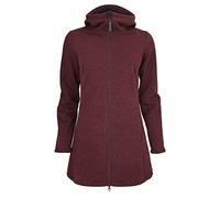 ELKLINE Damen Fleecemantel Morning Dew mit Kapuze | wasserabweisend winddicht wärmend | 2013050, Farbe:darkred - black, Größe:38