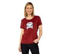 Elkline Damen T-Shirt Kult VW T1 Bulli Print 2041155, Farbe:syrahred, Größe:40