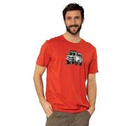 Elkline Herren T-Shirt Gassenhauer mit kultigen VW Bulli Print auf der Brust Rot M