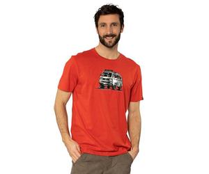 Elkline Herren T-Shirt Gassenhauer mit kultigen VW Bulli Print auf der Brust Rot S